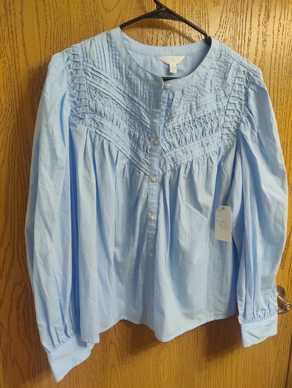 Time and Tru Light Blue Button-Up Shirt